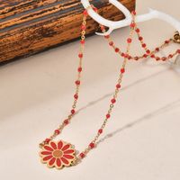 Sweet Daisy Stainless Steel Alloy Enamel Plating Women's Necklace main image 3