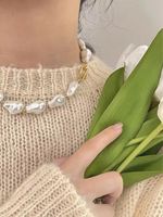 Simple Style Round Artificial Pearl Resin Necklace In Bulk main image 4