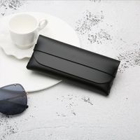 Stylish And Portable Black Pvc Soft Bag Sunglasses Case main image 4