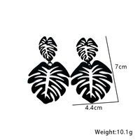 1 Pair Basic Leaf Stoving Varnish Alloy Drop Earrings main image 4