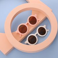 Cute Solid Color Tr Round Frame Full Frame Kids Sunglasses main image 4