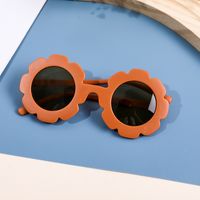 Cute Solid Color Round Frame Full Frame Kids Sunglasses sku image 1