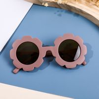 Cute Solid Color Round Frame Full Frame Kids Sunglasses main image 4