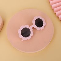 Cute Solid Color Round Frame Full Frame Kids Sunglasses main image 5