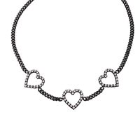 Ins Style Simple Style Heart Shape Brass Plating Hollow Out Inlay Zircon Necklace main image 2