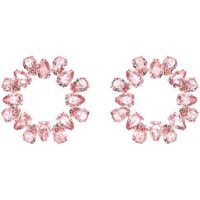 Glam Circle Water Droplets Alloy Inlay Artificial Crystal Women's Earrings sku image 1