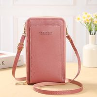 Women's All Seasons Pu Leather Letter Solid Color Basic Square Zipper Phone Wallet sku image 4
