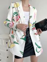 Femmes Vêtement De Rue Impression Impression Double Boutonnage Blazer main image 4