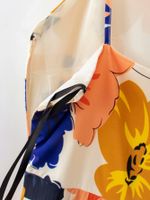 Women's Pleated Skirt Pastoral V Neck Printing Patchwork Sleeveless Flower Midi Dress Daily main image 4