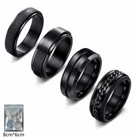 Simple Style Geometric Titanium Steel Plating Men's Rings sku image 4