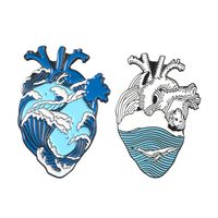 Original Design Ocean Heart Shape Alloy Enamel Unisex Brooches main image 4