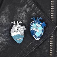 Original Design Ocean Heart Shape Alloy Enamel Unisex Brooches main image 6