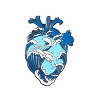 Original Design Ocean Heart Shape Alloy Enamel Unisex Brooches sku image 2