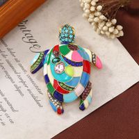 Casual Retro Tortoise Alloy Enamel Inlay Rhinestones Unisex Brooches main image 6