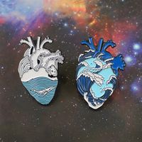 Original Design Ocean Heart Shape Alloy Enamel Unisex Brooches main image 3