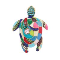 Casual Retro Tortoise Alloy Enamel Inlay Rhinestones Unisex Brooches main image 4