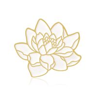 Einfacher Stil Sprühen Lotus Legierung Emaille Unisex Broschen sku image 1