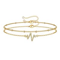 Wholesale Jewelry Casual Streetwear Moon Heart Shape Crown Alloy Rhinestones Anklet sku image 1