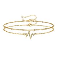 Bijoux En Gros Décontractée Vêtement De Rue Lune Forme De Cœur Couronne Alliage Strass Bracelet De Cheville sku image 1