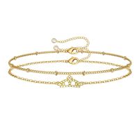 Wholesale Jewelry Casual Streetwear Moon Heart Shape Crown Alloy Rhinestones Anklet sku image 5