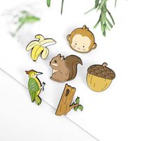 Estilo De Dibujos Animados Lindo Animal Piñas Banana Aleación Esmalte Mujeres Broches main image 6