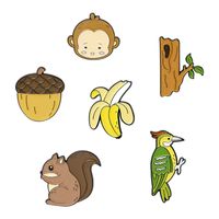 Estilo De Dibujos Animados Lindo Animal Piñas Banana Aleación Esmalte Mujeres Broches main image 3