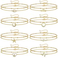 Bijoux En Gros Décontractée Vêtement De Rue Lune Forme De Cœur Couronne Alliage Strass Bracelet De Cheville main image 6