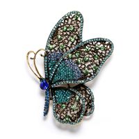 Retro Exaggerated Butterfly Alloy Plating Hollow Out Inlay Rhinestones Women's Brooches sku image 1