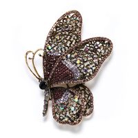 Retro Exaggerated Butterfly Alloy Plating Hollow Out Inlay Rhinestones Women's Brooches main image 4