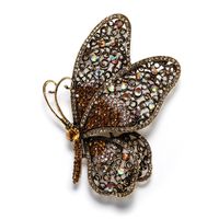 Retro Exaggerated Butterfly Alloy Plating Hollow Out Inlay Rhinestones Women's Brooches sku image 4