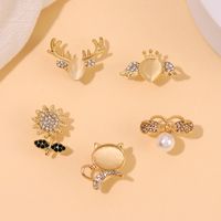 Elegante Geométrico Aleación Embutido Perlas Artificiales Diamantes De Imitación Ópalo Mujeres Broches main image 3