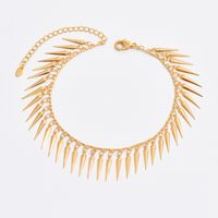 Wholesale Jewelry Casual Beach Tassel Solid Color Copper 18k Gold Plated Anklet main image 3