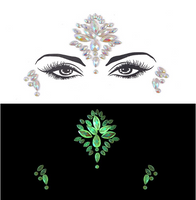 Fashion Portable Luminous Gem Carnival Music Face Stickers main image 6