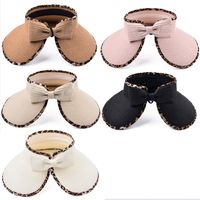 Women's Simple Style Commute Leopard Patchwork Wide Eaves Straw Hat main image 5