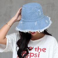 Women's Simple Style Commute Solid Color Patchwork Crimping Bucket Hat main image 3