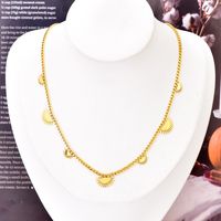 304 Stainless Steel 18K Gold Plated Simple Style Irregular Plating Sun Bracelets Necklace main image 5