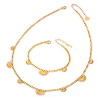 Edelstahl 304 18 Karat Vergoldet Einfacher Stil Irregulär Überzug Sonne Armbänder Halskette main image 4