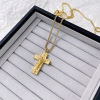 Classic Style Cross Stainless Steel Titanium Steel Plating Necklace main image 4