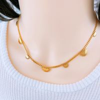 Edelstahl 304 18 Karat Vergoldet Einfacher Stil Irregulär Überzug Sonne Armbänder Halskette sku image 2