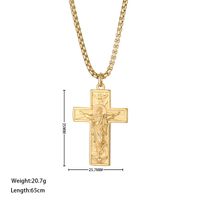 Classic Style Cross Stainless Steel Titanium Steel Plating Necklace sku image 1