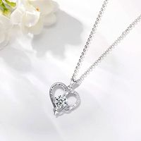 Mama Heart Shape Copper Inlay Zircon Pendant Necklace main image 2