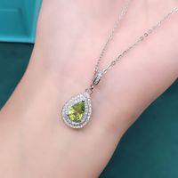 Elegant Water Droplets Copper Inlay Zircon Pendant Necklace sku image 3