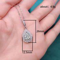 Elegant Water Droplets Copper Inlay Zircon Pendant Necklace main image 2