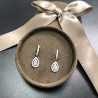 1 Pair Elegant Water Droplets Copper Inlay Zircon Earrings main image 2