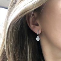 1 Pair Elegant Water Droplets Copper Inlay Zircon Earrings main image 3