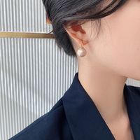 Simple Style Round Alloy Inlay Pearl Women's Earrings main image 2