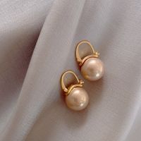 Simple Style Round Alloy Inlay Pearl Women's Earrings sku image 2