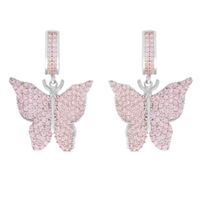 1 Pair Elegant Butterfly Copper Inlay Zircon Earrings main image 3