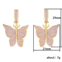 1 Pair Elegant Butterfly Copper Inlay Zircon Earrings main image 5