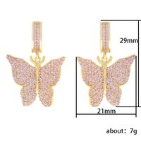 1 Paire Élégant Papillon Le Cuivre Incruster Zircon Des Boucles D'oreilles main image 5